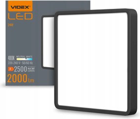 Plafon Led Mennyezeti LĂĄmpa Falra szerelhetĆ 20W 2500lm 4000K Semleges Fekete Videx