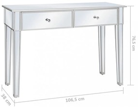 tükrös konzolasztal MDF-ből és üvegből 106,5 x 38 x 76,5 cm