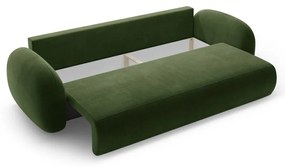 Zöld bársony kinyitható-tárolóhelyes kanapé 262 cm Tonale – Cosmopolitan Design