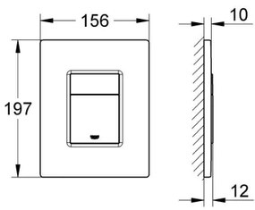 GROHE 38732SD0 - SKATE COSMOPOLITAN nyomólap, 156 × 197 mm, rozsdamentes acél kivitel