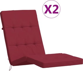 vidaXL 2 db bordó oxford szövet nyugágypárna