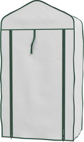 Outsunny 3-szintes Kert Üvegház Terasz Üvegház 3 Polccal és 1 Cipzáros Ajtóval Növények, Virágok, Zöldségek Neveléséhez 59x39x127 cm Fehér | Aosom