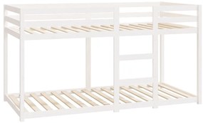 fehér tömör fenyőfa emeletes ágy 90 x 200 cm