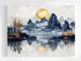 Vászonkép Canvas Hegyek Nap Tó Természet Zen Feng Shui 100x75