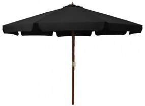 fekete kültéri napernyő farúddal 330 cm