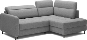 Szürke bársony kinyitható-tárolóhelyes sarokkanapé (jobb oldali-L alakú) Barea – ELTAP