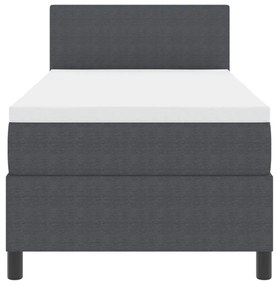 Box Spring Ágy Matracokkal Sötétszürke 90x200 cm Kordbársony