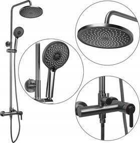 Zuhanyszett Kerek Esőztetővel 23cm Rea Ontario Titán Falra szerelhető