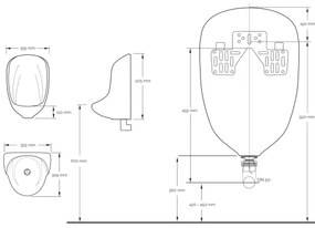 EcoStep 30013 - Vízmentes piszoár P10, kerámia/fehér