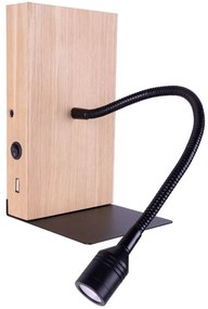 Spot-Light 5722174 - LED fali lámpa LECTOR LED/2,5W/230V USB tölgy