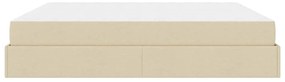 Ágykeret tárolóval Krém 200 x 200 cm szövet