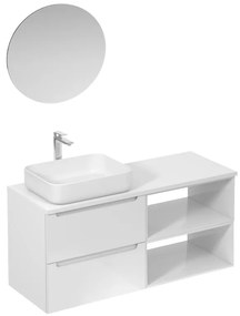 Fürdőszobagarnitúra mosdóval mosogatócsappal, kifolyóval és szifonnal Naturel Stilla fehér fényű KSETSTILLA016