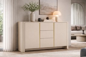 Sorrenti komód 168 cm fiókokkal – kasmír / arany