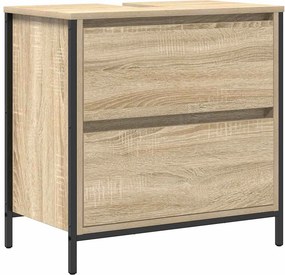 vidaXL sonoma tölgy fürdőszobai mosdószekrény fiókokkal 60x34,5x60 cm