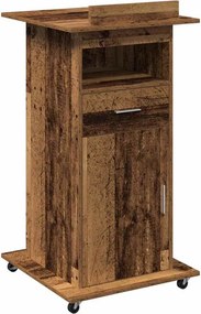 vidaXL Pódium fiókkal polcokkal Öreg fa 55 x 55 x 107 cm Faanyag