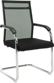 Tárgyalószék, fekete/ezüst, ESIN