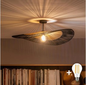 Brilagi - LED felületre szerelhető csillár CERIA BOHO 1xE27/60W/230V Ø 80 cm fekete/barna