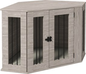 PawHut Kutya Ketrec, Téglalap Alakú Kutya Ház Párnával, Közepes Méretű Kutyák számára, Dió, 104 x 55 x 63 cm | Aosom