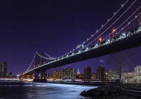 Poszter 66,5x46,5cm Manhattan híd és Alsó-Manhattan panoráma, Assaf Fran