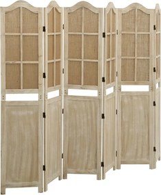 vidaXL 6 paneles barna szövet paraván 214 x 165 cm