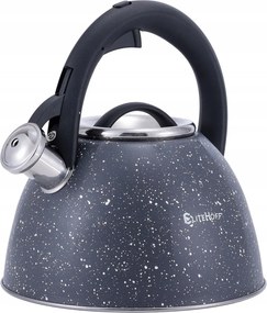 Rozsdamentes Acél Vízforraló Síppal, Hagyományos, Indukciós, Gáz, 3L EliteHoff Premium