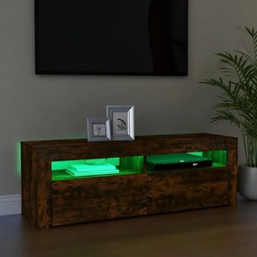 füstös tölgy színű TV-szekrény LED-ekkel 120 x 35 x 40 cm