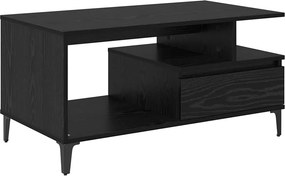 vidaXL Dohányzóasztal fiókkal Fekete tölgy 90 x 49 x 45 cm Faanyag