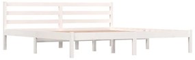fehér tömör fenyőfa ágykeret 180 x 200 cm (Super King)