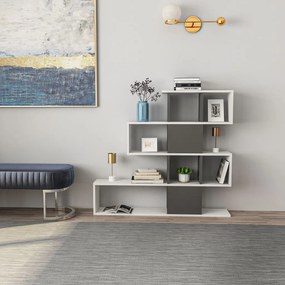 Karlin könyvespolc, fehér-antracit, 120 cm