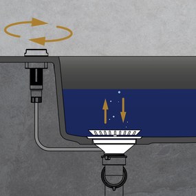 Mosogató Minőségi Obszidián, konyhai gránit mosogató 790x500x210 mm + króm szifon, fekete foltos-Brocade, SKQ-OBS.B.1KDO.X