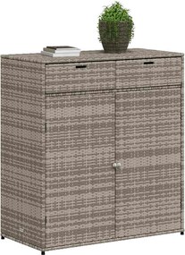 vidaXL szürke polyrattan kerti tárolószekrény 105 x 55 x 113 cm