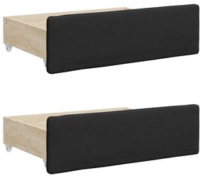 fekete kihúzható műbőr heverő fiókkal 90 x 200 cm