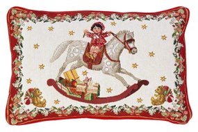 Toys Fantasy piros-fehér pamut díszpárna karácsonyi motívummal, 32 x 48 cm - Villeroy & Boch