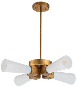 Elstead KRISTY-4P-DG-OPAL - KRISTY rúddal szerelt csillár 4xE27/40W/230V rézszínű