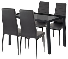 Nicole 4+1 étkező garnitúra fekete