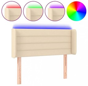 krémszínű szövet LED-es fejtámla 103 x 16 x 78/88 cm