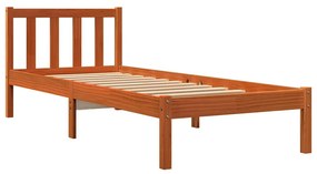 viaszbarna tömör fenyőfa ágy matrac nélkül 100 x 200 cm