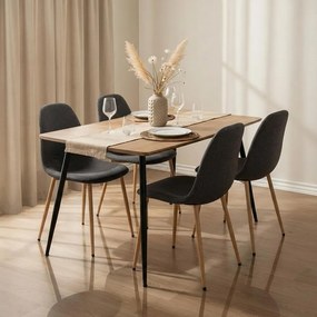 AVENBERG NATURAL Étkezőgarnitúra 4 szék + asztal 120cm, szürke