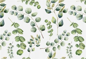 Divatos Flizelin Tapéta Ragasztóval Fali 3D Zöld levelek 152x104 Ragasztó