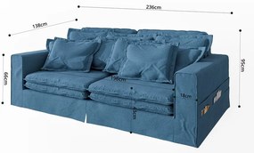 Kék kanapé 236 cm Nora – Ropez