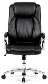 Fekete ökobőr irodai szék hintamechanikával. KA-F1385 BK