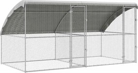 vidaXL Csirkeketrec 2 pcs Ezüst 400 x 200 x 198,5 cm Horganyzott acél