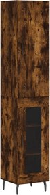 vidaXL füstös tölgy színű szerelt fa magasszekrény 34,5x34x180 cm