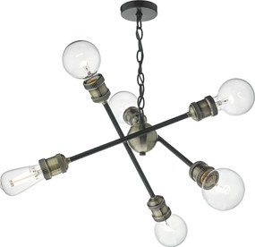 Dar Lighting BRIGADE BRI0654 Függőlámpa 6x60W/E27 IP20