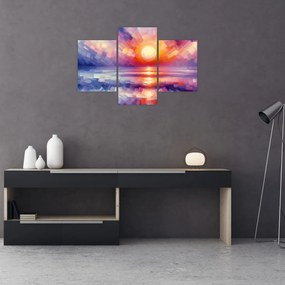Kép - Színes művészi naplemente (90x60 cm)