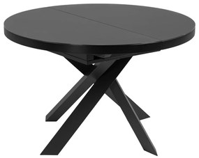 Fekete kerek bővíthető étkezőasztal üveg asztallappal ø 160 cm Vashti – Kave Home