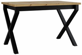 Asztal Victorville 300Artisan tölgy, Fekete, 75x80x140cm, Hosszabbíthatóság, Laminált forgácslap, Fém