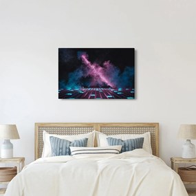 Kép - Rózsaszín-kék füst (90x60 cm)