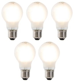 5 db-os kĂ©szlet E27 LED izzĂłszĂĄlas izzĂł A60 fagyasztott ĂŒveg 4W 450lm 2700K