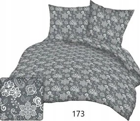 Ágyneműhuzat garnitúra 160x200 szürke grafit fehér virágos pamut Max